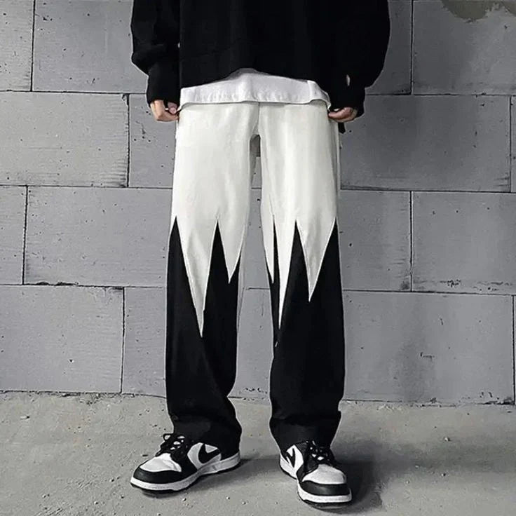 Aesthetic Straight Fit Panel Lounge Track Pants – Men's Urban Comfort