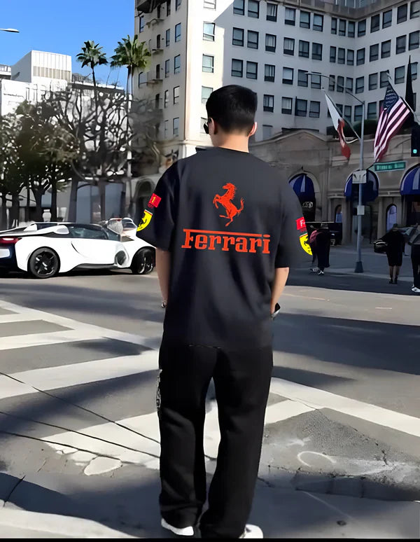 Black Oversized Ferrari T-Shirt