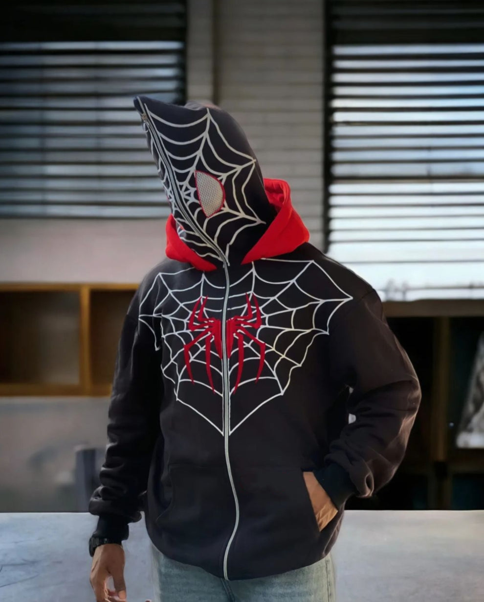 Unleash Your Spidey Style: Mercywear Double Cap Spider-Man Hoodie
