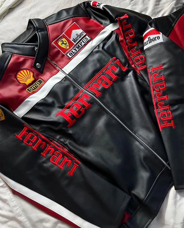 Ferrari Olympus Special Edition Leather  Racing Jacket |  F1 Edition