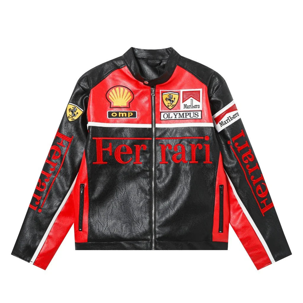 Ferrari Olympus Special Edition Leather  Racing Jacket |  F1 Edition
