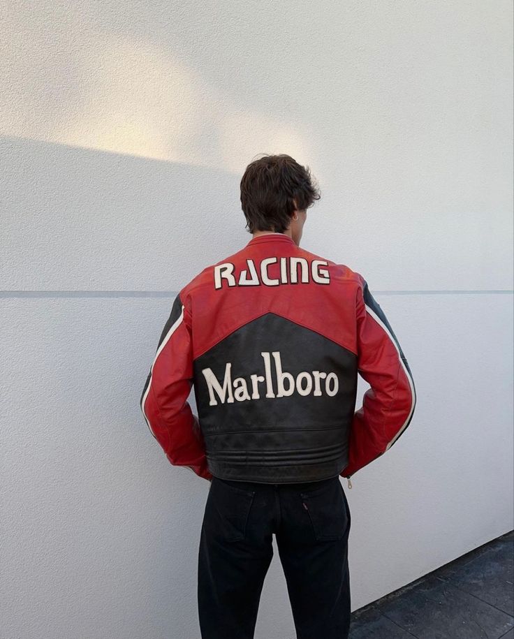 Marbolo Black Red Leather Racing Jacket |  F1 Edition