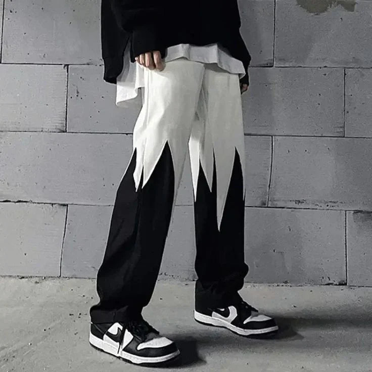Aesthetic Straight Fit Panel Lounge Track Pants – Men's Urban Comfort