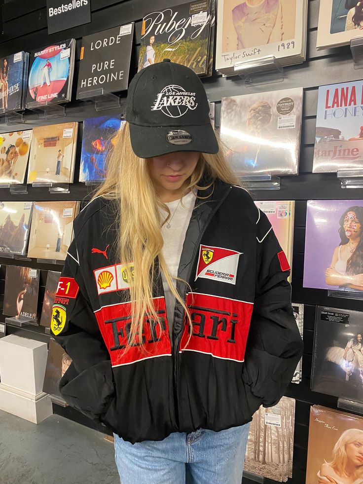 Embroidered Black Ferrari F1 Jacket — Motorsport Luxe