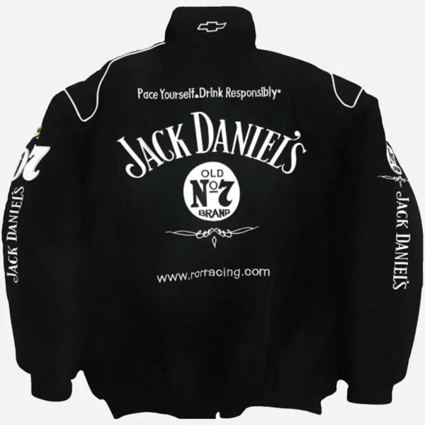 F1 Jack Daniel Puffer Jacket – Unisex Motorsport Style with Embroidery Flair