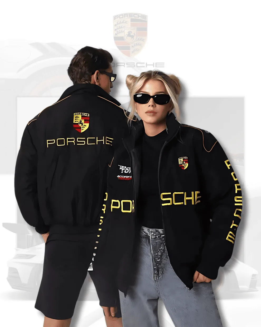 Porsche  Racing  puffer  Embroidered  Jacket |Limited Edition