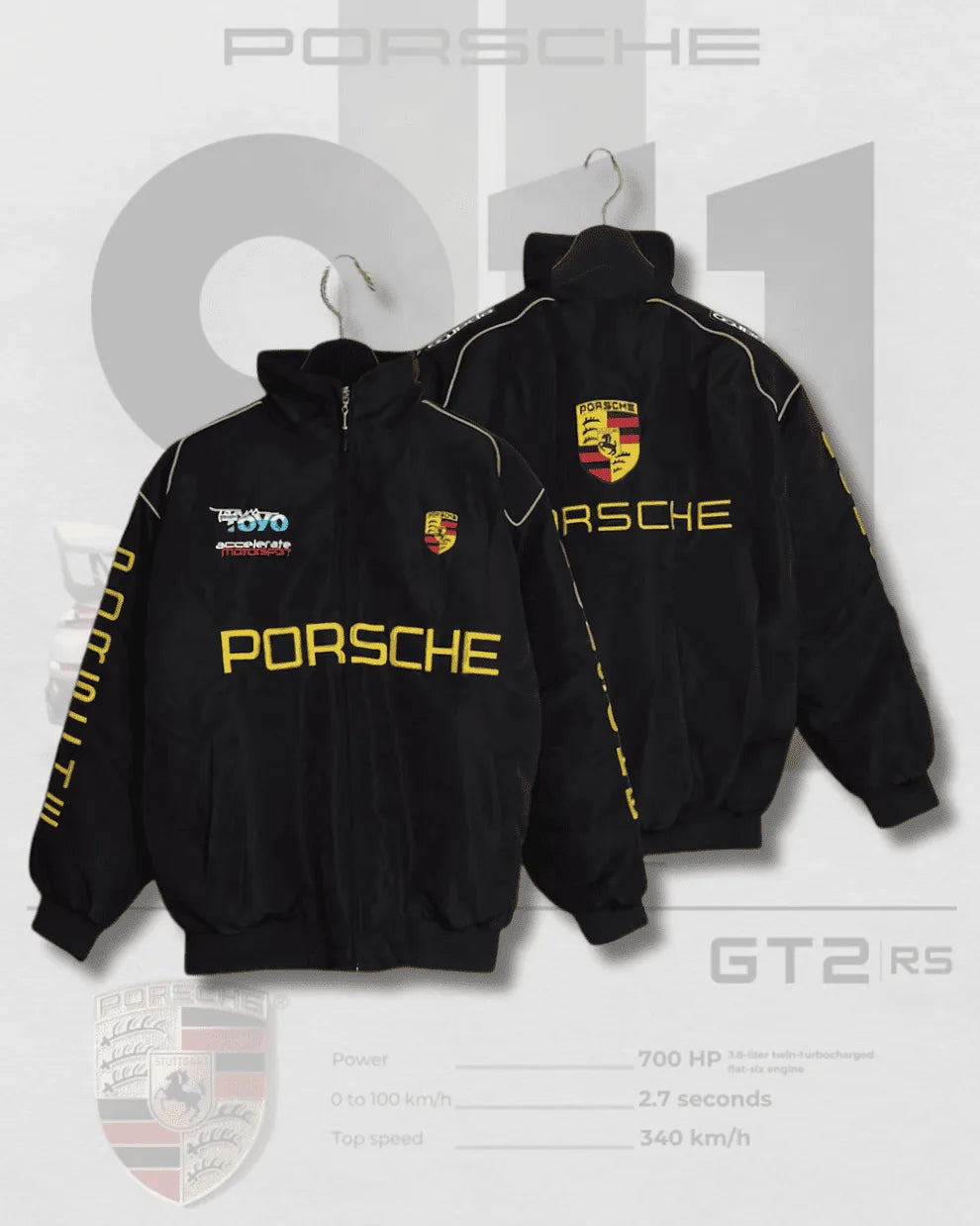 Porsche  Racing  puffer  Embroidered  Jacket |Limited Edition