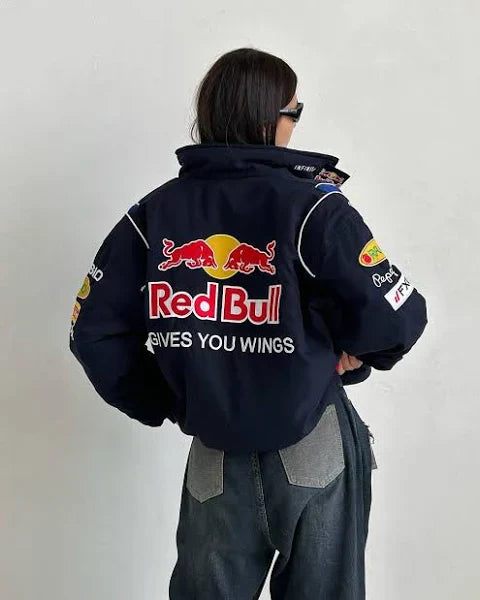 Red Bull Vintage Embroidered Jacket – Classic Motorsport Icon