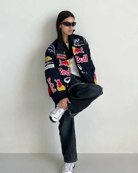 Red Bull Vintage Embroidered Jacket – Classic Motorsport Icon