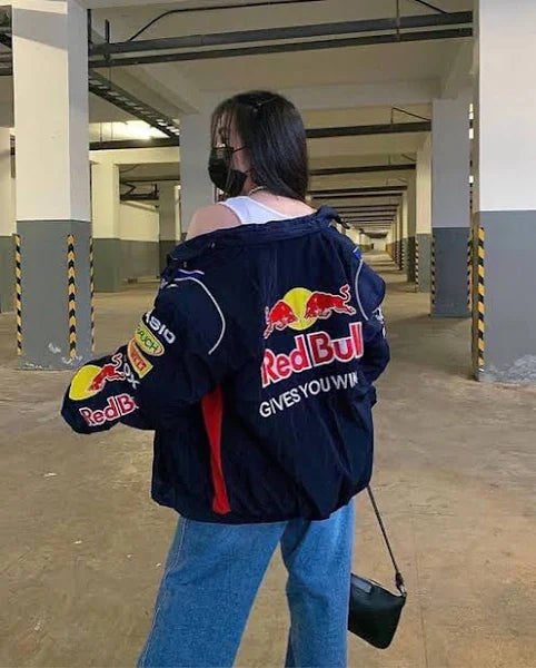 Red Bull Vintage Embroidered Jacket – Classic Motorsport Icon