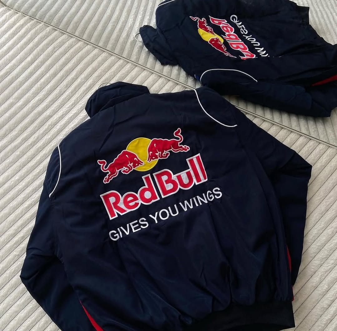 Red Bull Vintage Embroidered Jacket – Classic Motorsport Icon