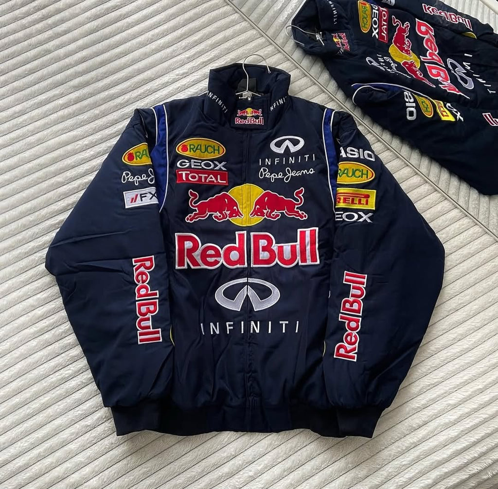 Red Bull Vintage Embroidered Jacket – Classic Motorsport Icon