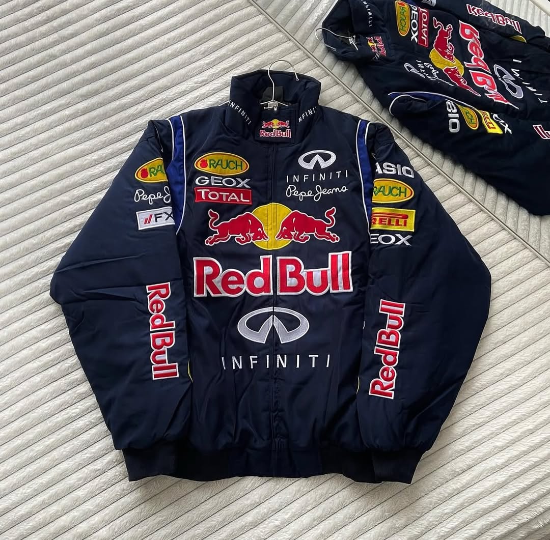 Red Bull Vintage Embroidered Jacket – Classic Motorsport Icon