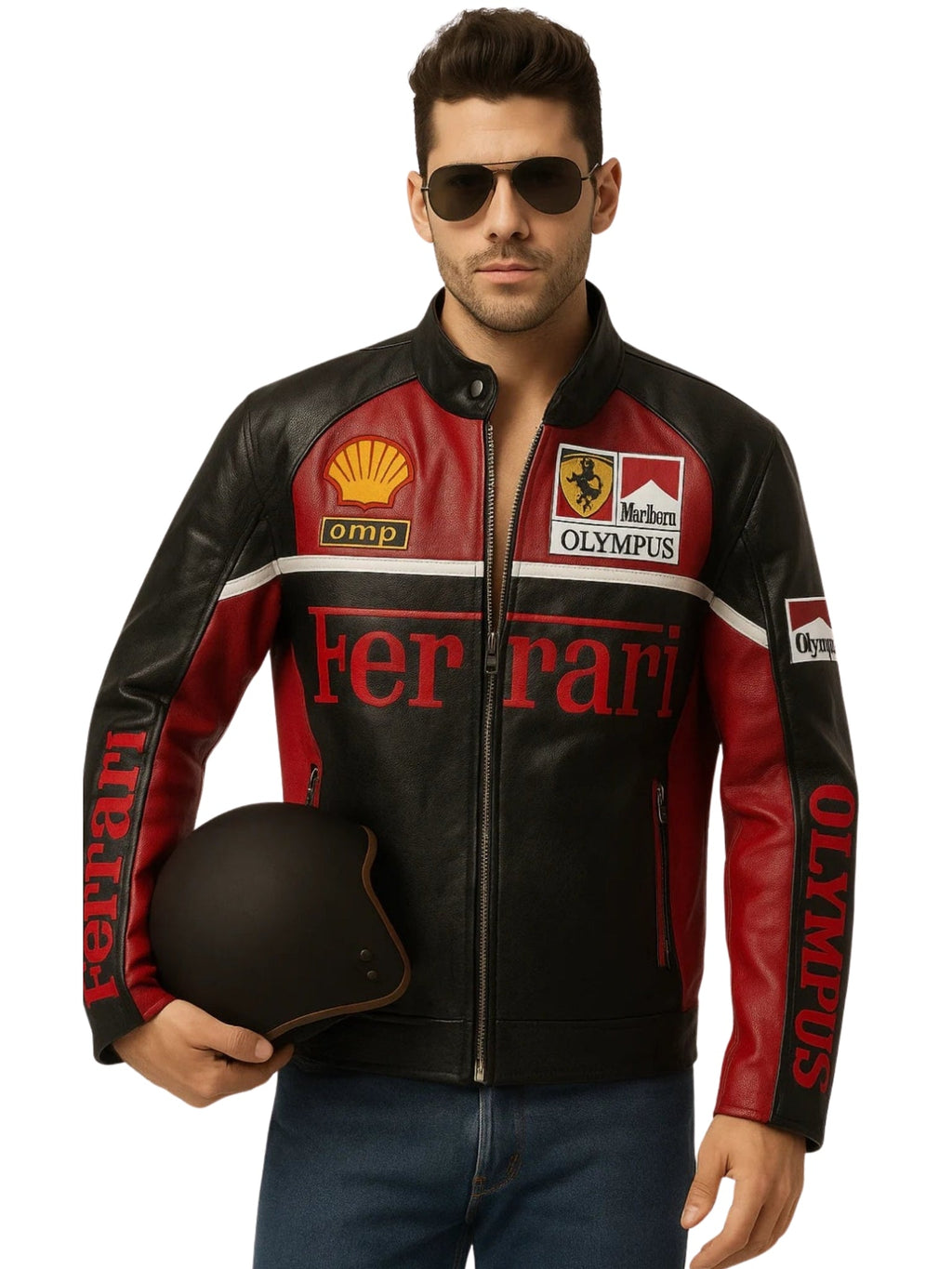 Ferrari Olympus Special Edition Leather  Racing Jacket |  F1 Edition