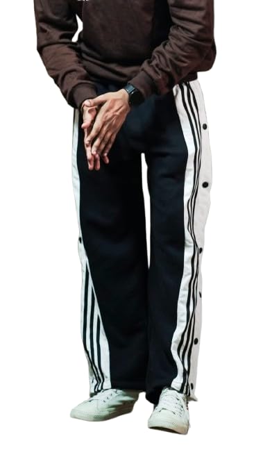 Black Snap Button Straight Fit Pant for Men