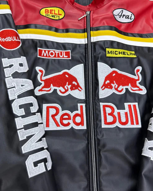 Red Bull Leather Racing Jacket | Maison Feraia F1 Edition.