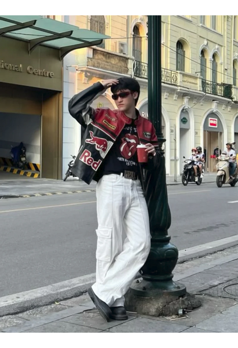 Red Bull Leather Racing Jacket | Maison Feraia F1 Edition.