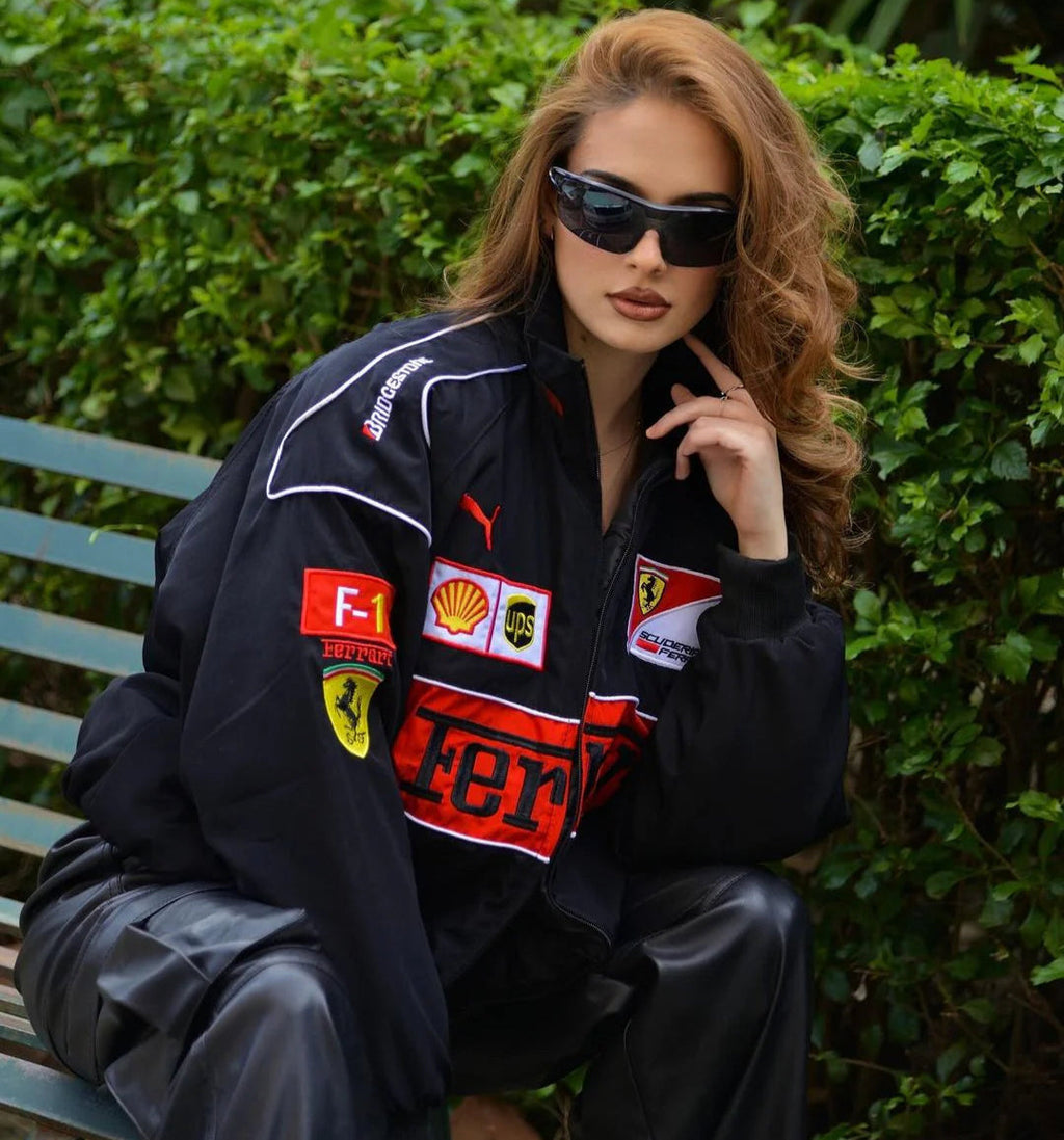 Black Ferrari Scuderia Race F1 Jacket | F1 Edition
