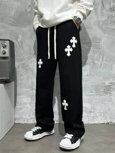 Black Street Cross Baggy Pants – Urban Streetwear Style