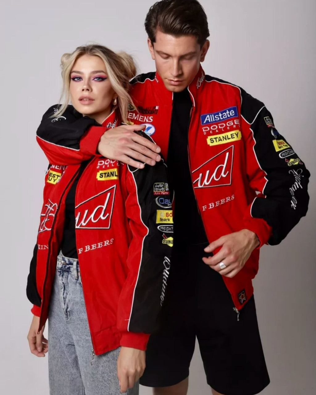 Red Budweiser Jacket – Vintage Racing & Bomber Style