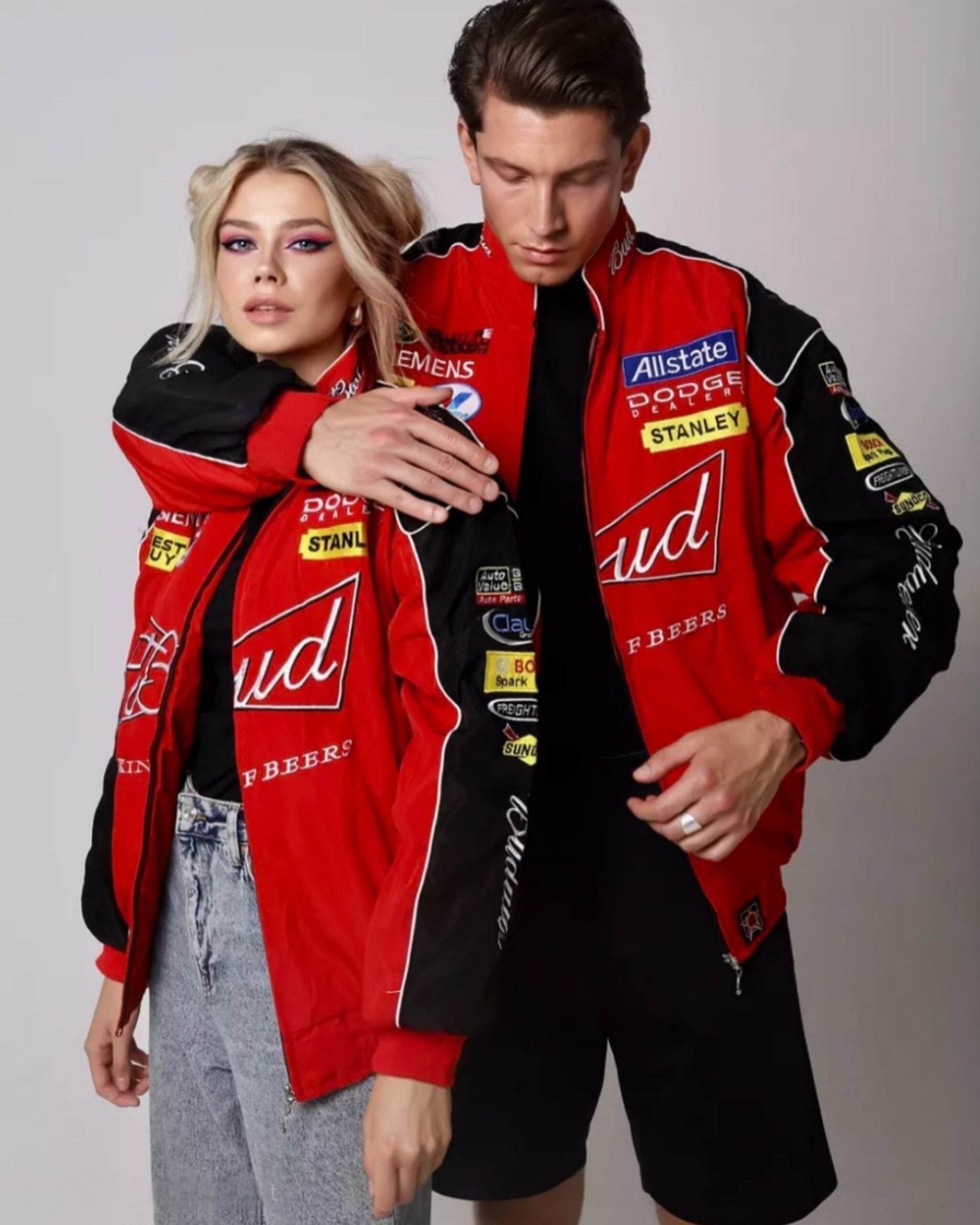 Red Budweiser Jacket – Vintage Racing & Bomber Style