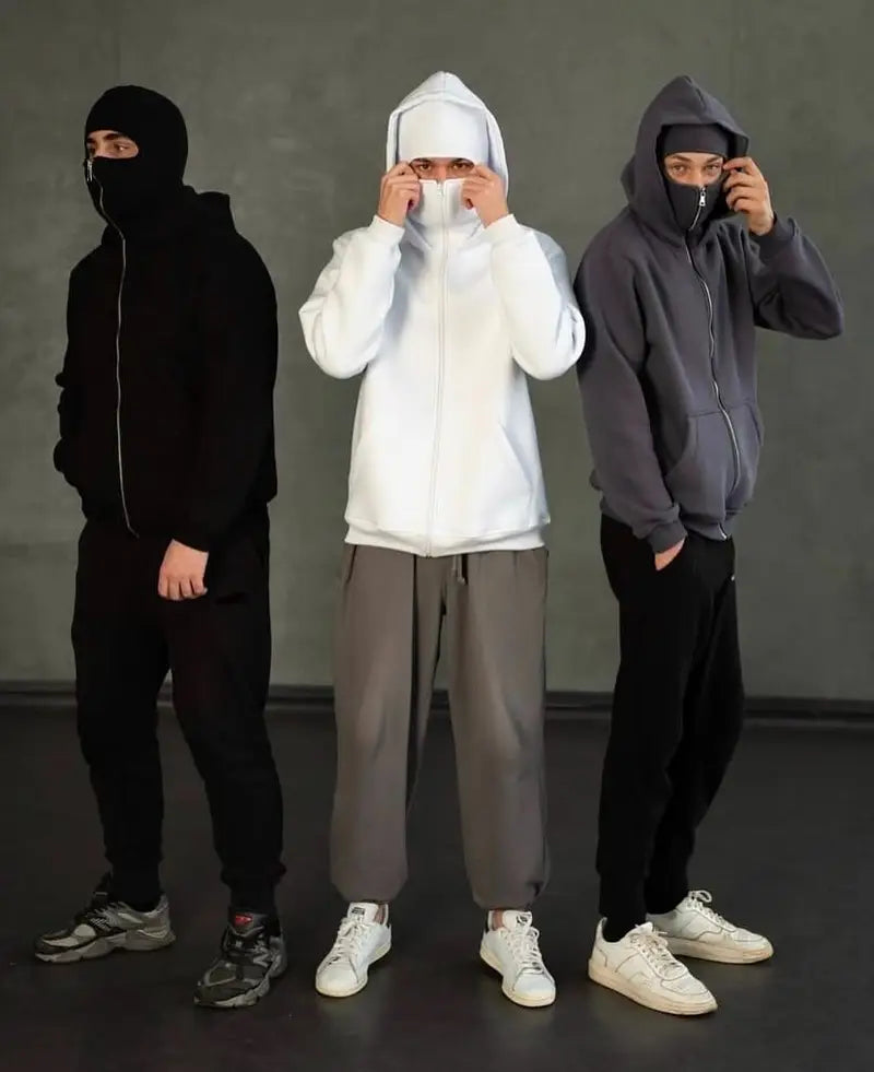 Ninja Balaclava Hoodie with Built-In Face Mask